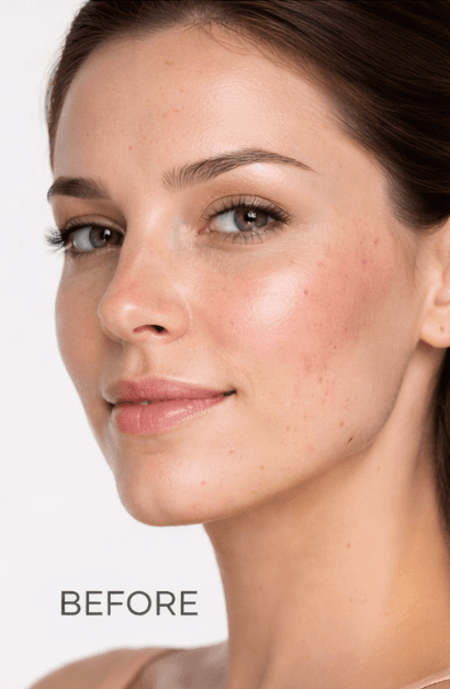 Before and after skin texture improvement — Before